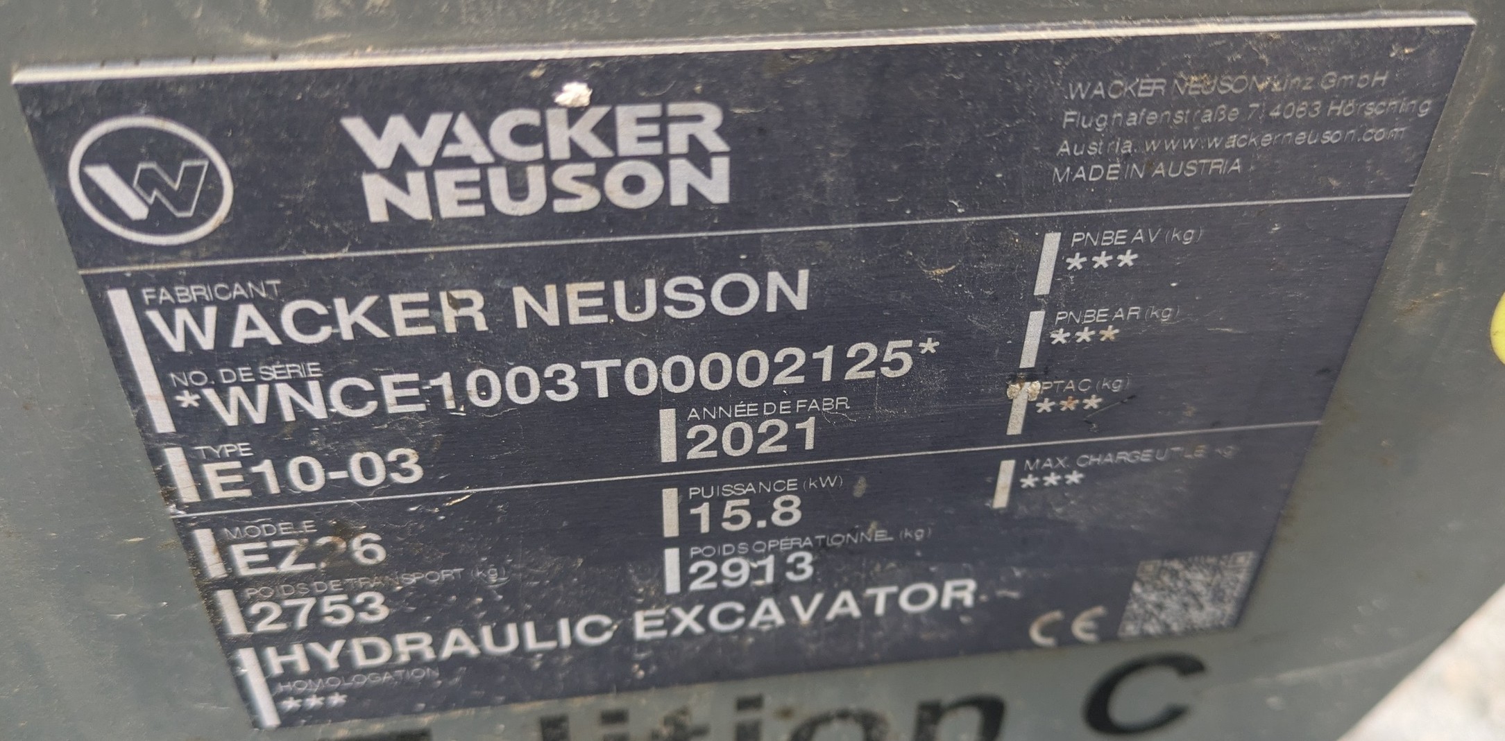 WACKER NEUSON-MINI PELLE WACKER NEUSON EZ 26 E10-03+ 3 GODETS – Image 9
